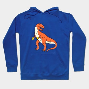 orange dinosaur boxer Hoodie